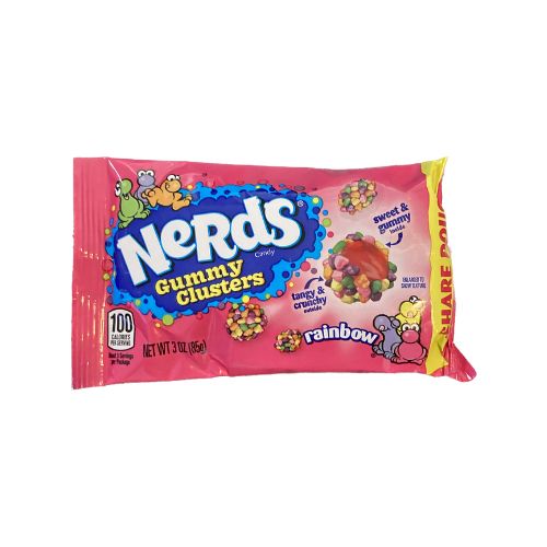 NERDS Gummy Clusters, Candy, Rainbow, Crunchy and Gummy, 3 oz